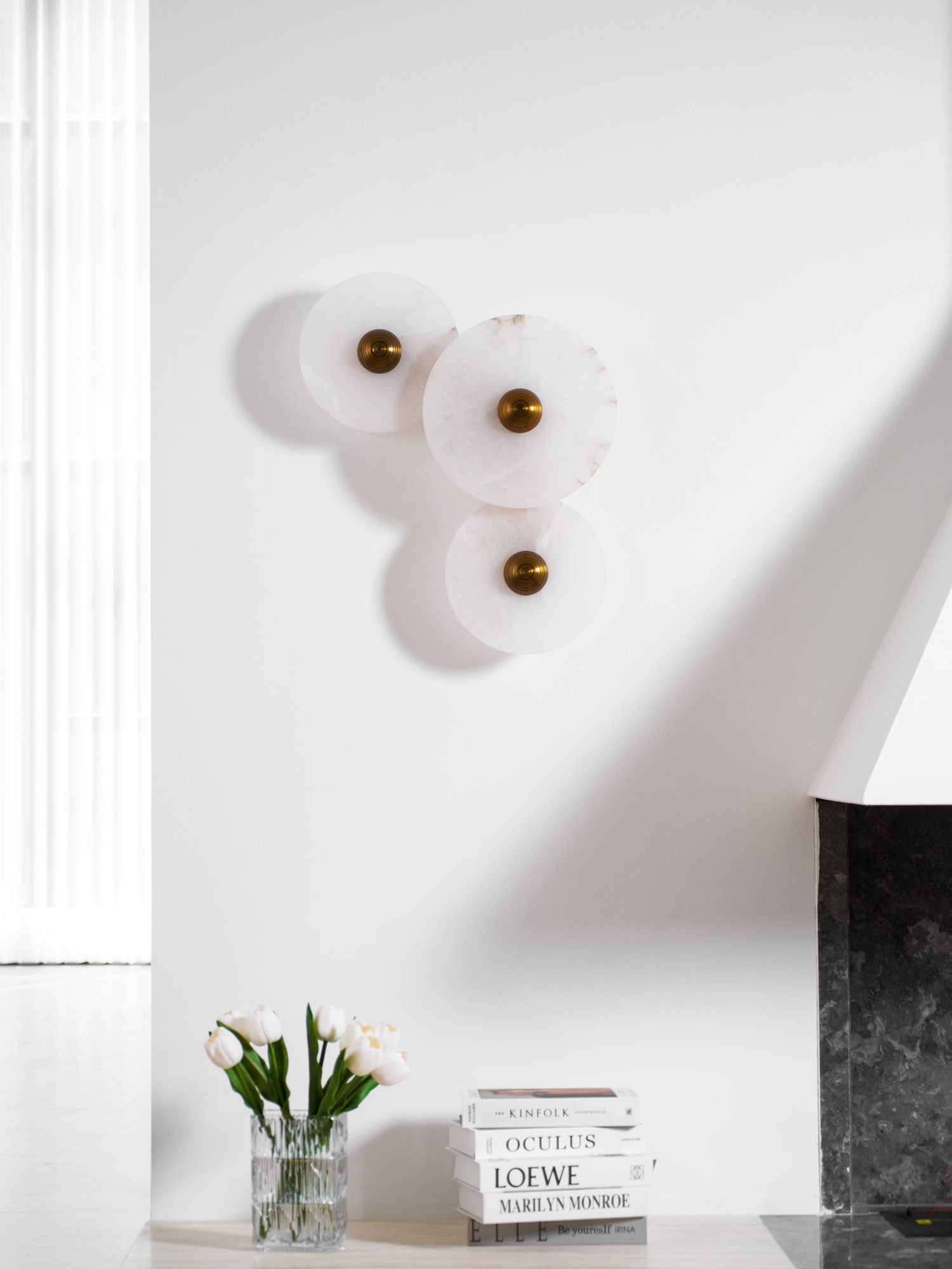 Selene Minimalist Alabaster Ceiling Light-Neutral Decor
