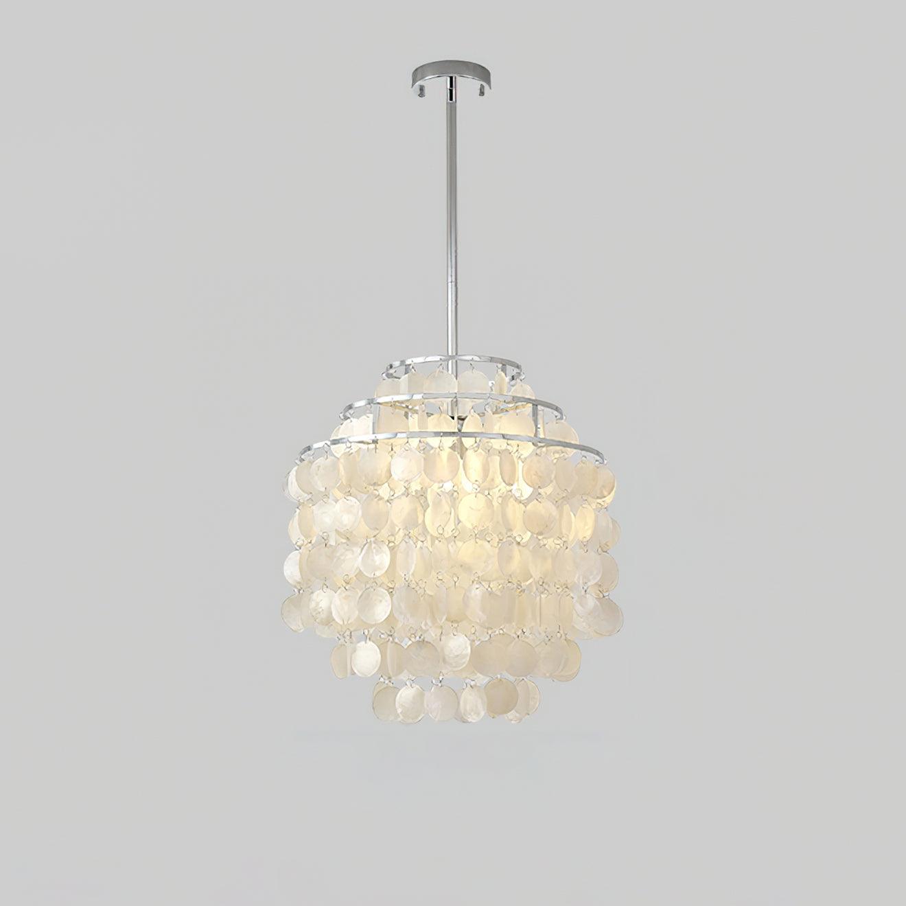 Vana Pendant Lamp Round Shell Chrome Metal-Neutral Decor