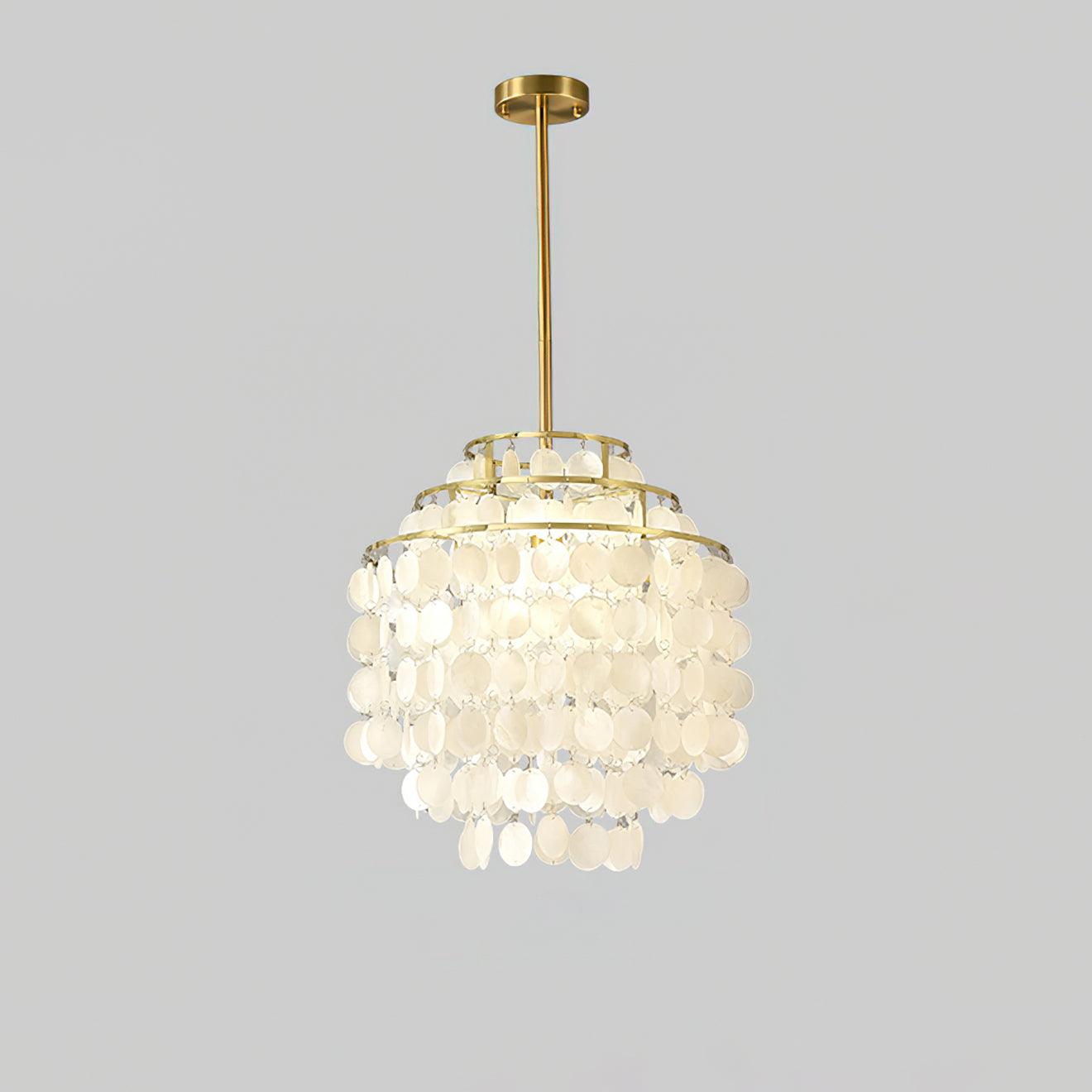 Vana Pendant Lamp Round Shell Chrome Metal-Neutral Decor