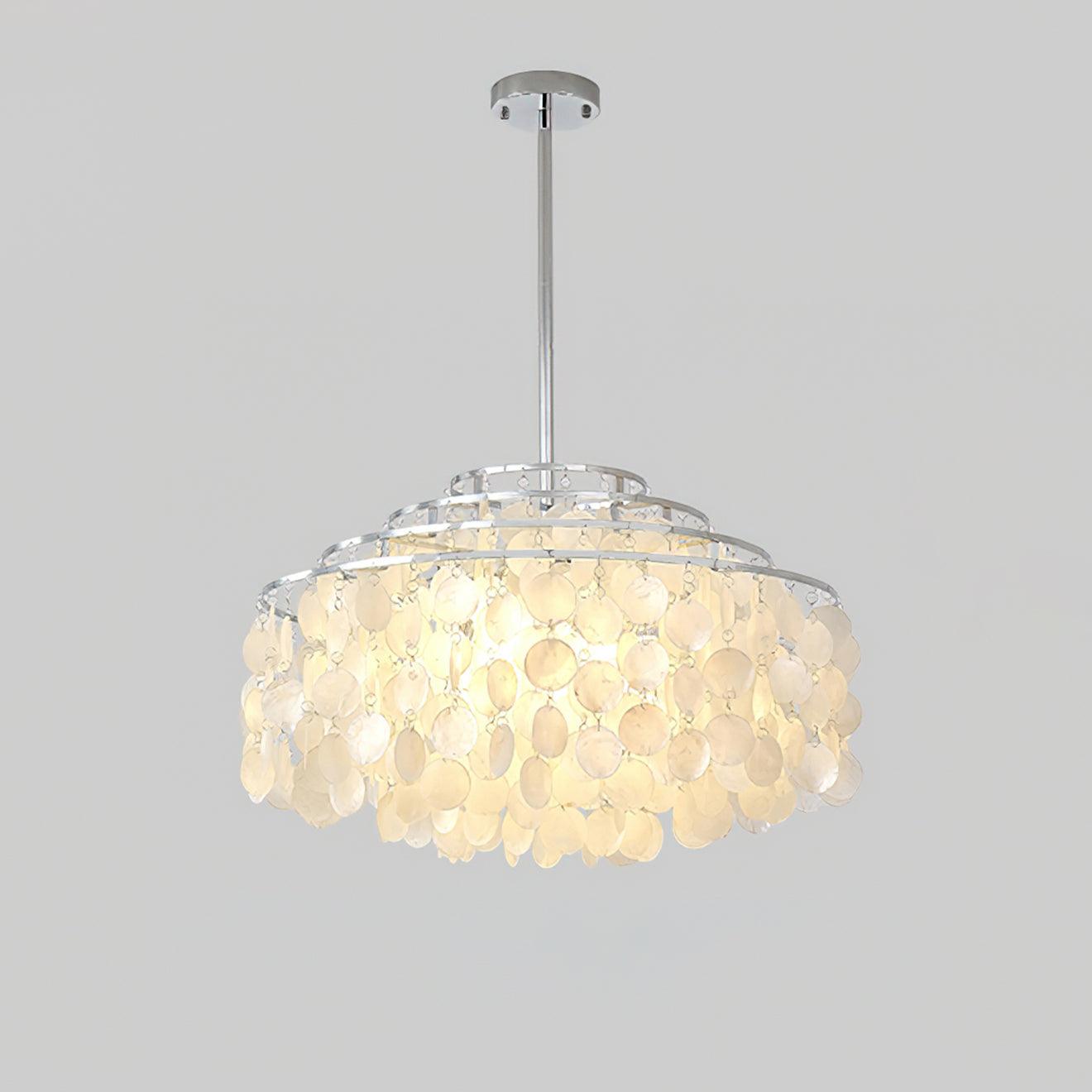 Vana Pendant Lamp Round Shell Chrome Metal-Neutral Decor