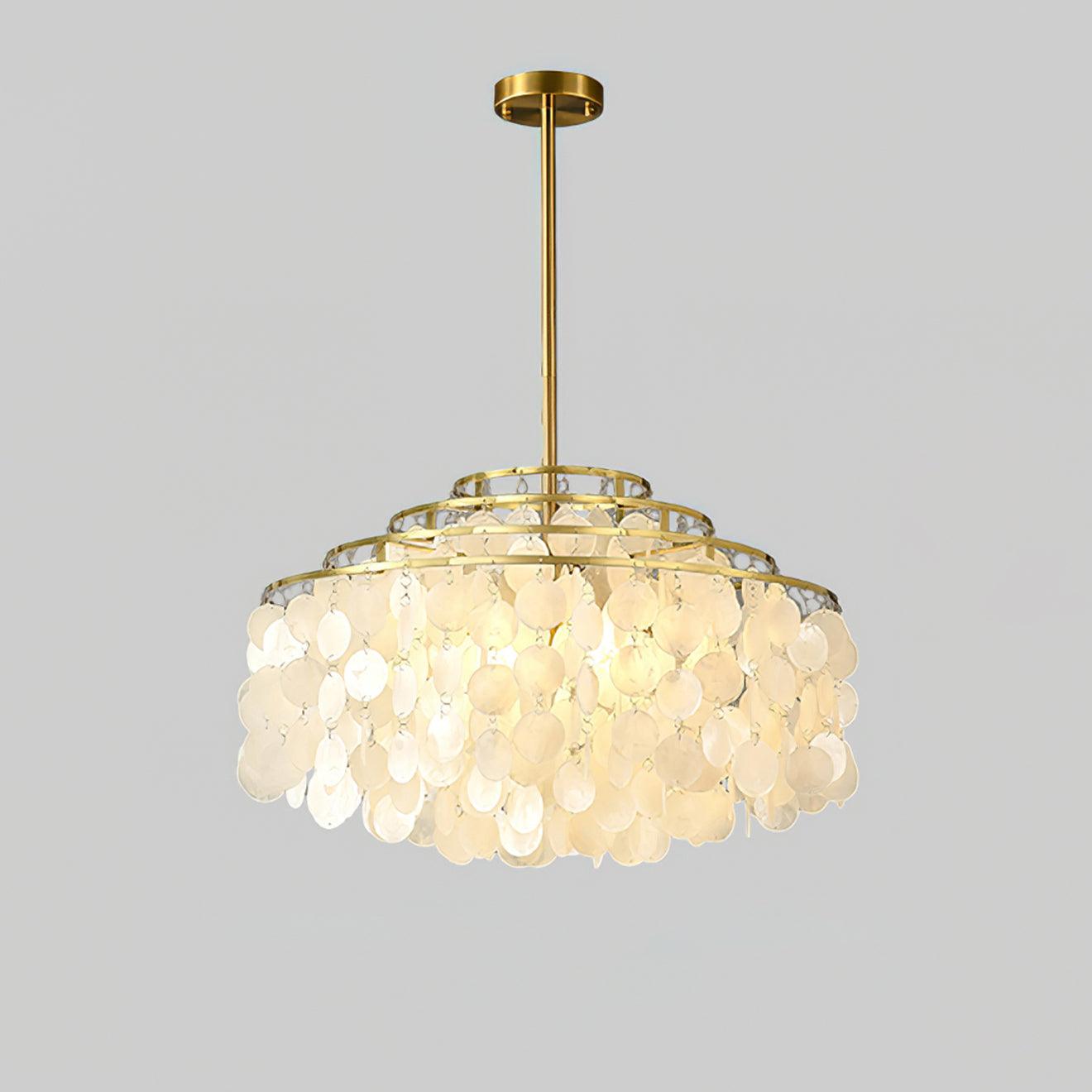 Vana Pendant Lamp Round Shell Chrome Metal-Neutral Decor