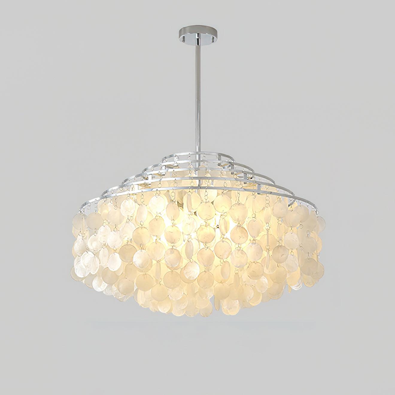 Vana Pendant Lamp Round Shell Chrome Metal-Neutral Decor