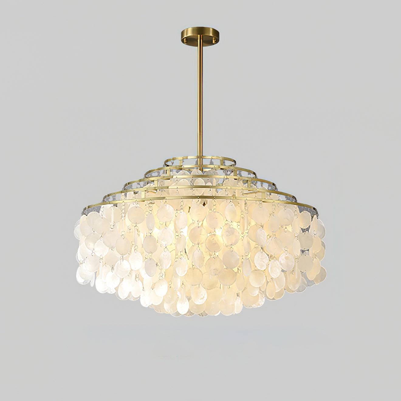 Vana Pendant Lamp Round Shell Chrome Metal-Neutral Decor