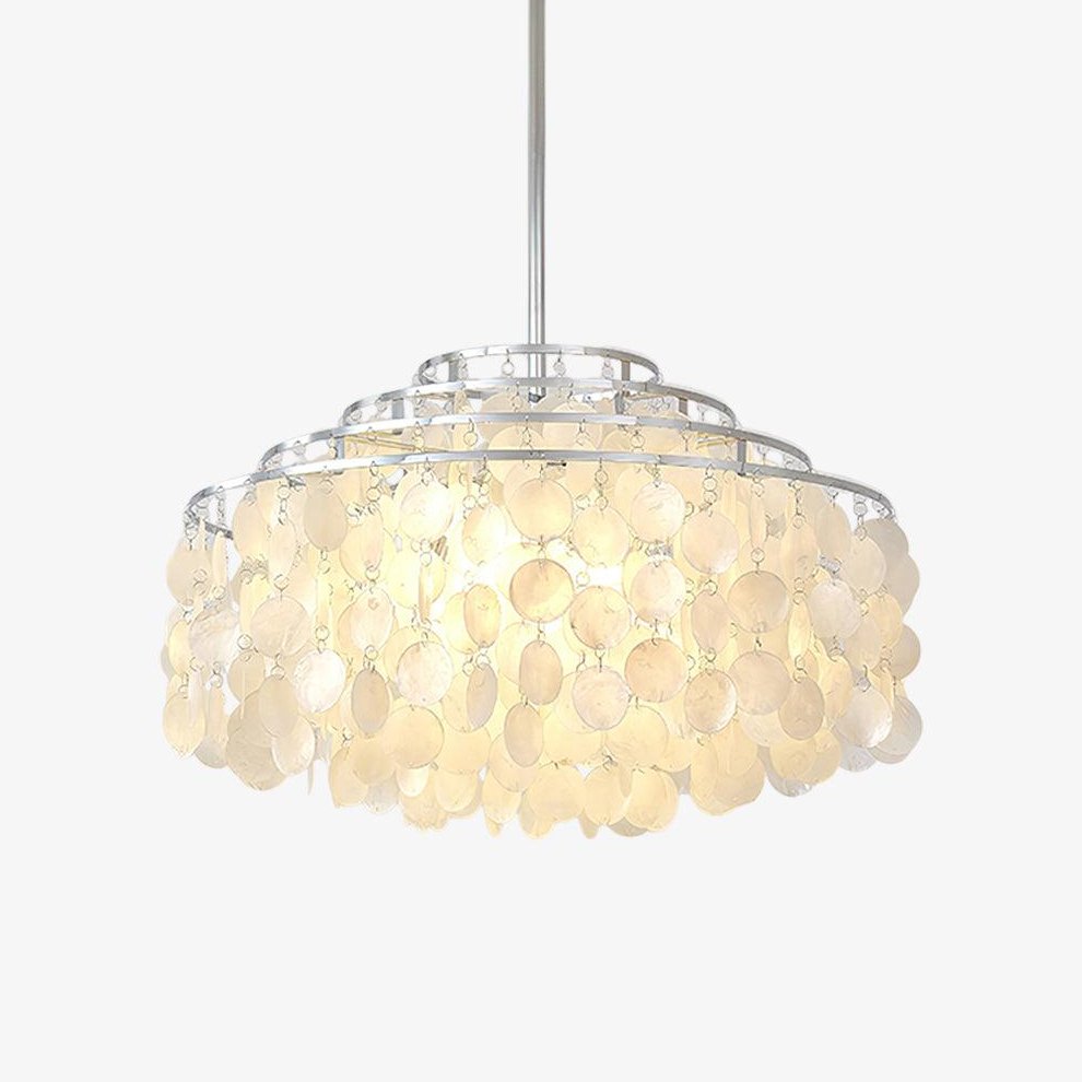 Vana Pendant Lamp Round Shell Chrome Metal-Neutral Decor