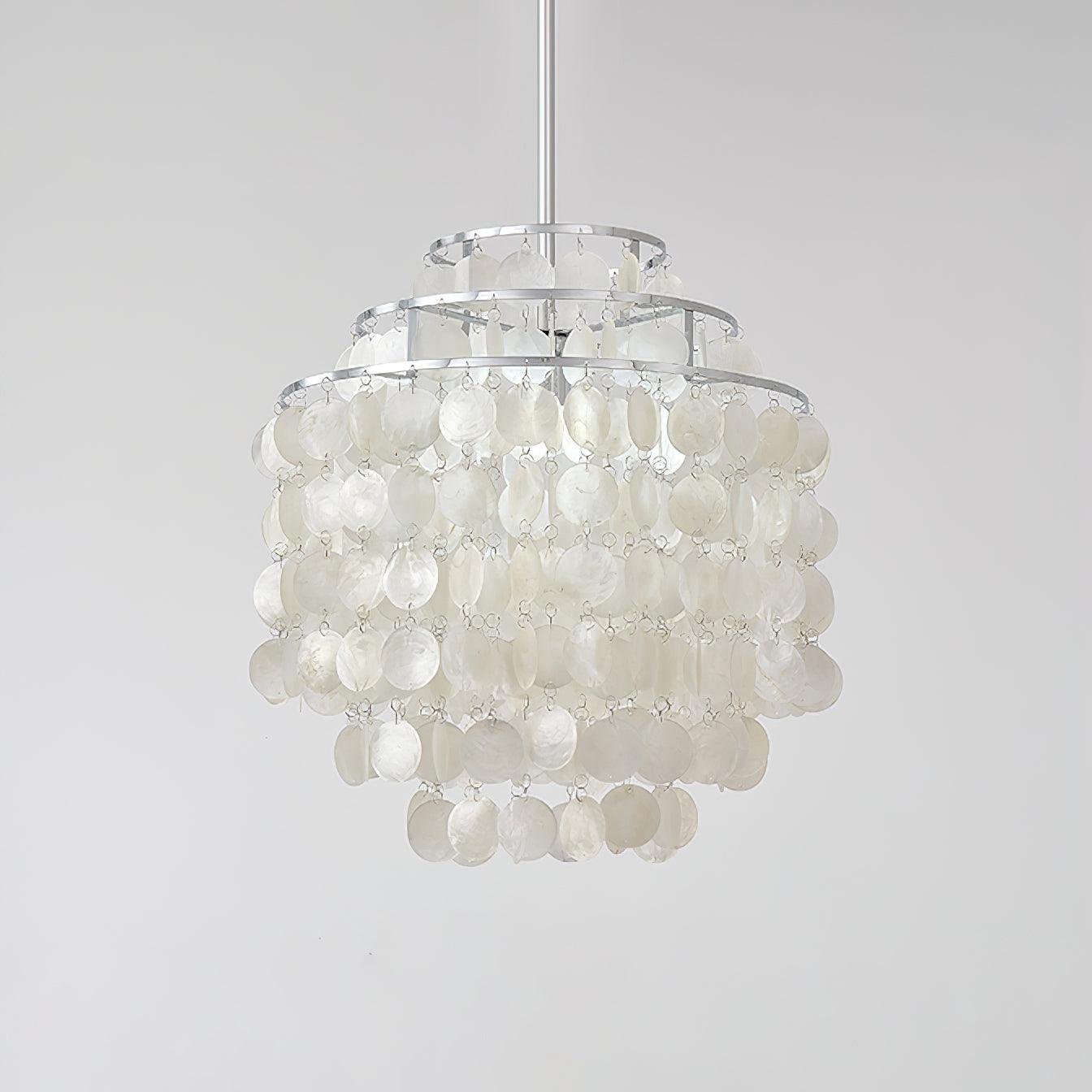 Vana Pendant Lamp Round Shell Chrome Metal-Neutral Decor