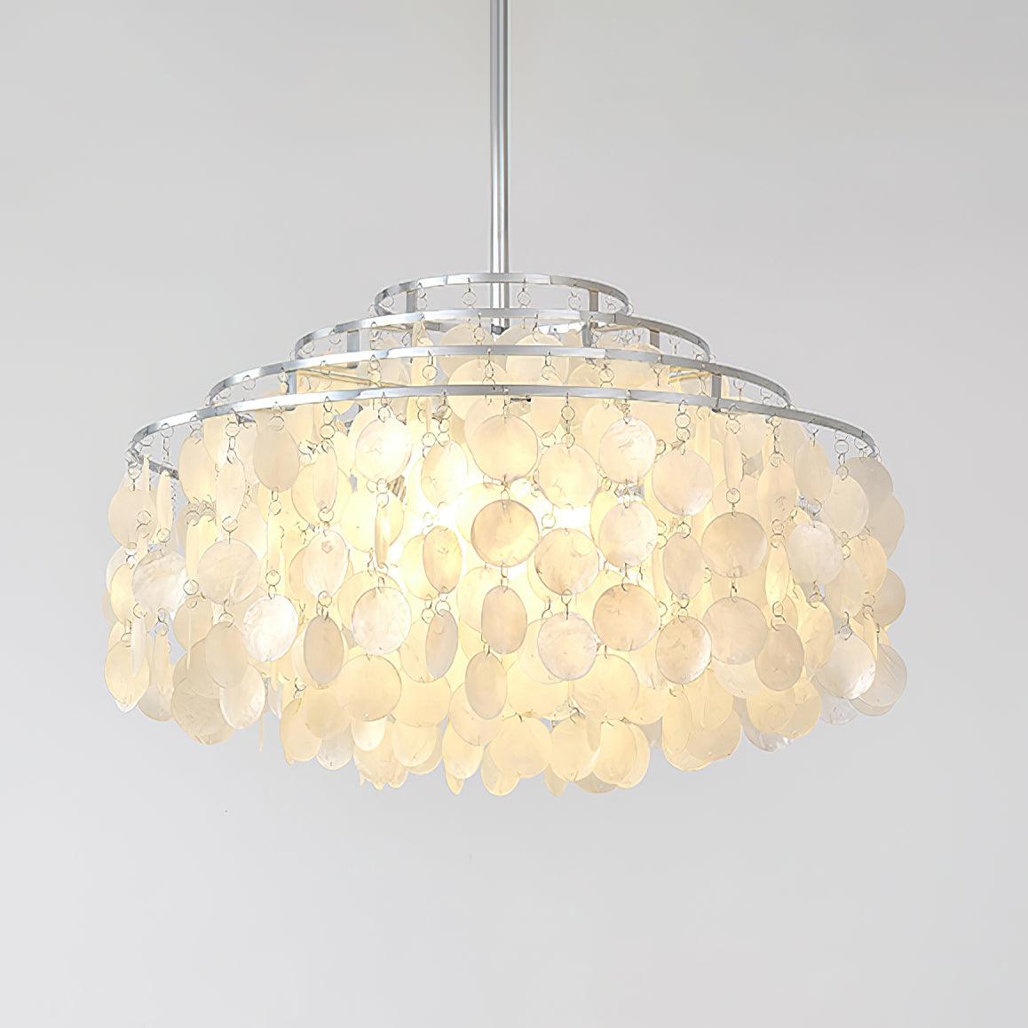 Vana Pendant Lamp Round Shell Chrome Metal-Neutral Decor