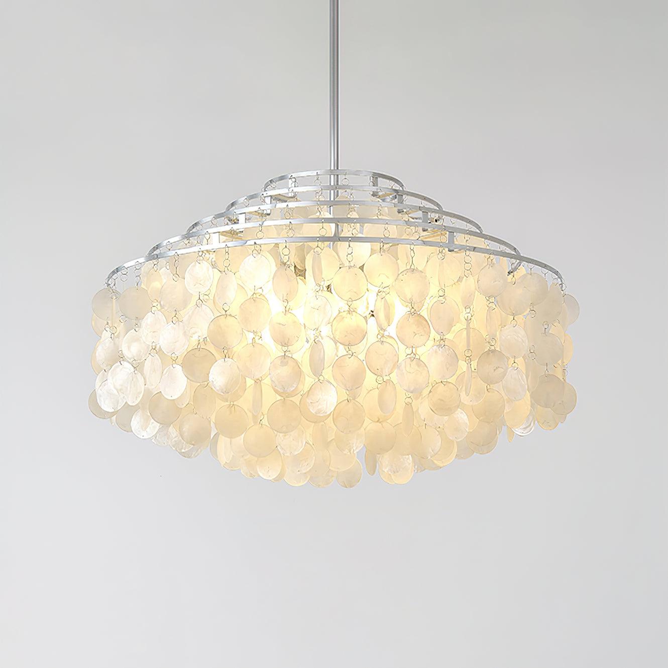 Vana Pendant Lamp Round Shell Chrome Metal-Neutral Decor