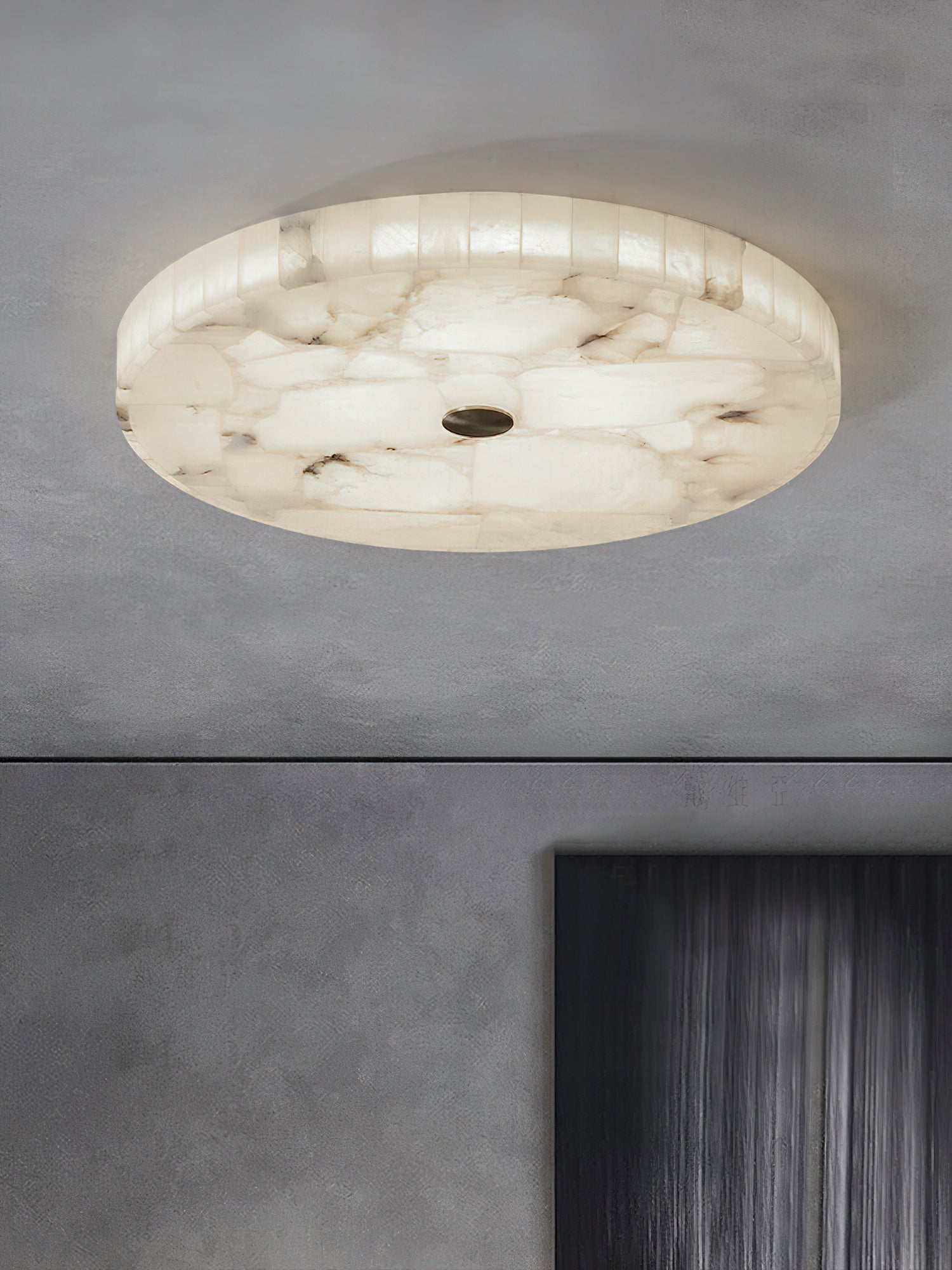 Vosilis Round Alabaster Ceiling Lamp-Neutral Decor