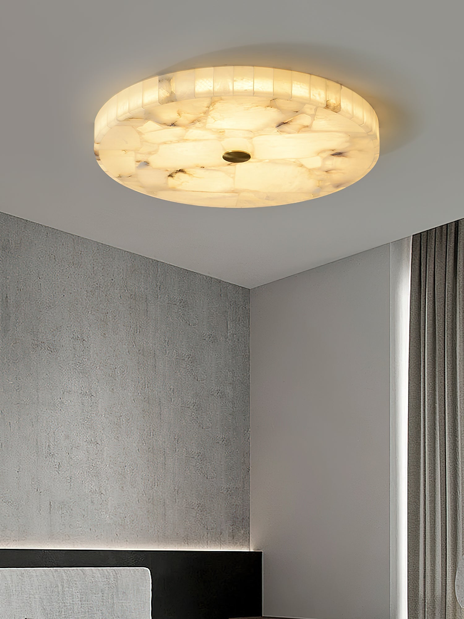 Vosilis Round Alabaster Ceiling Lamp-Neutral Decor