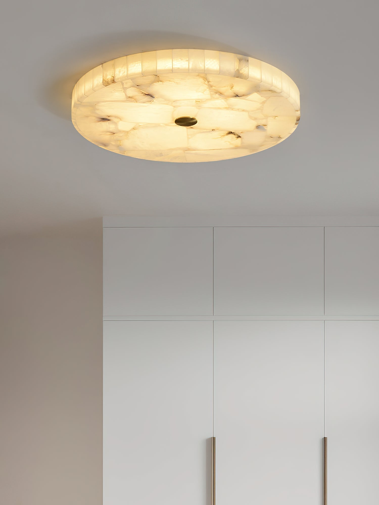 Vosilis Round Alabaster Ceiling Lamp-Neutral Decor