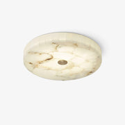 Ciphayra Minimalist Alabaster Round Flushmount-Neutral Decor