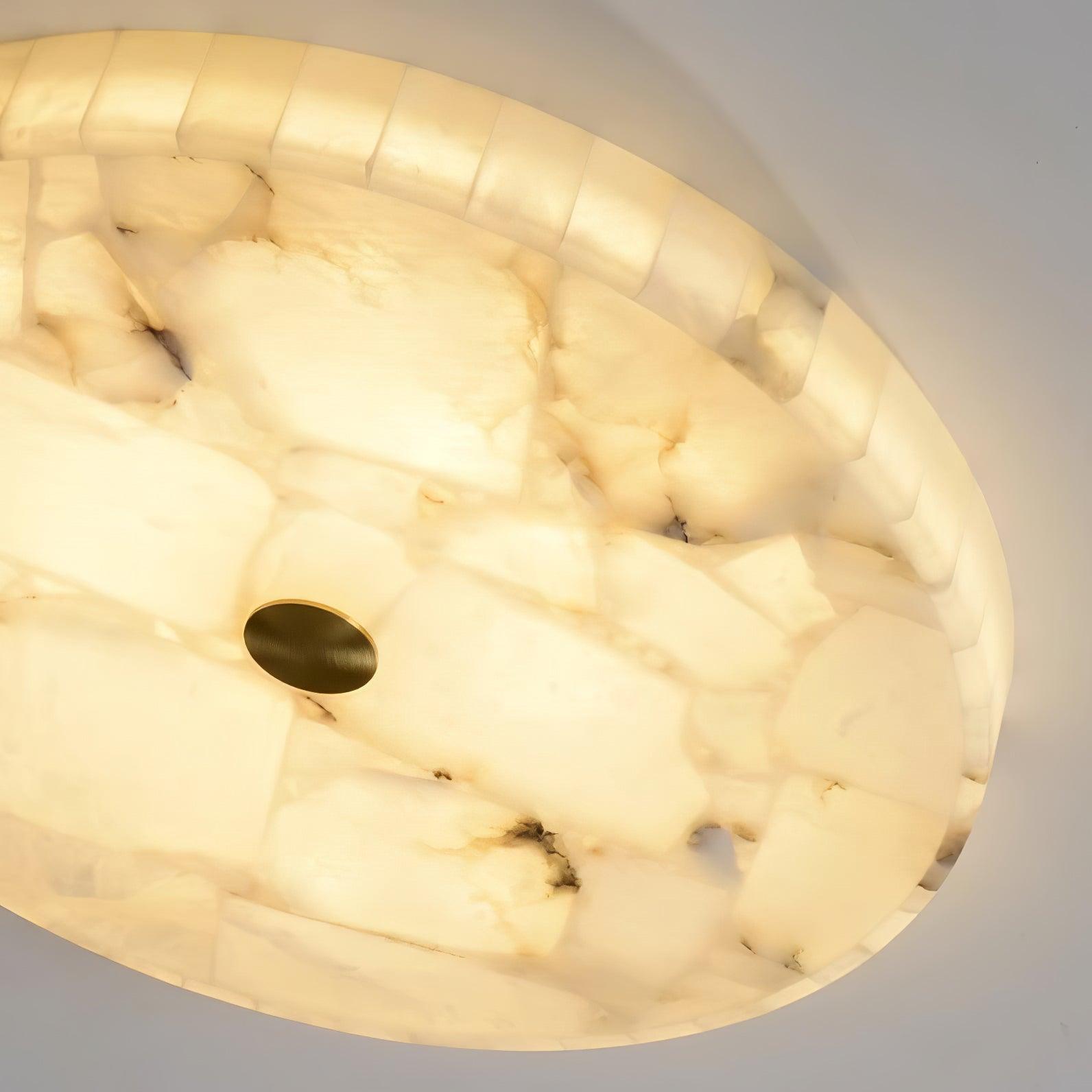 Ciphayra Minimalist Alabaster Round Flushmount-Neutral Decor