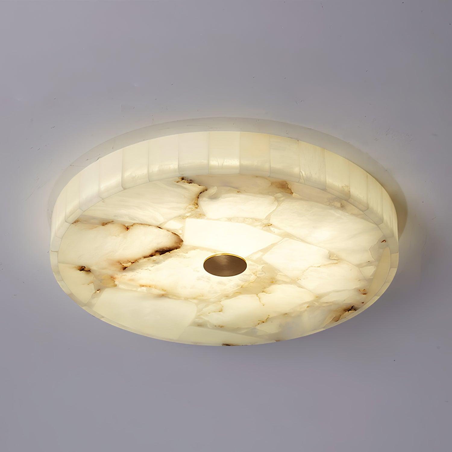 Delya Round Alabaster Ceiling Lamp