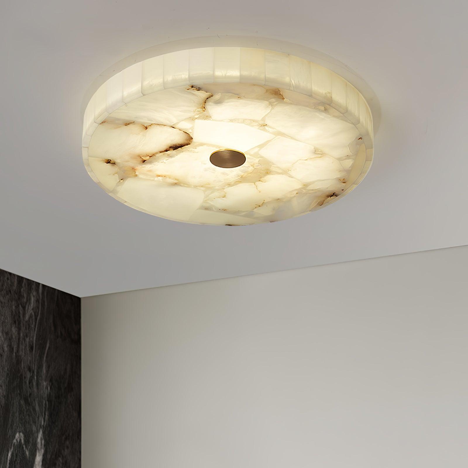 Delya Round Alabaster Ceiling Lamp