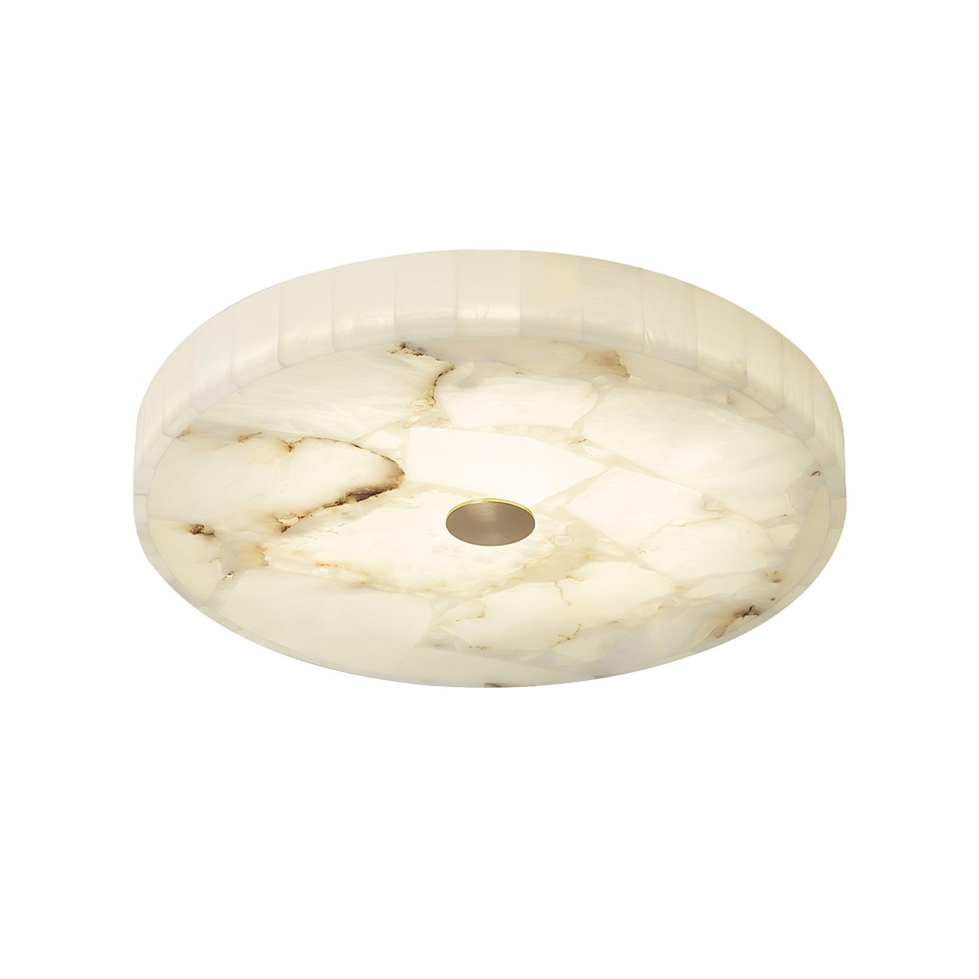 Ciphayra Minimalist Alabaster Round Flushmount-Neutral Decor