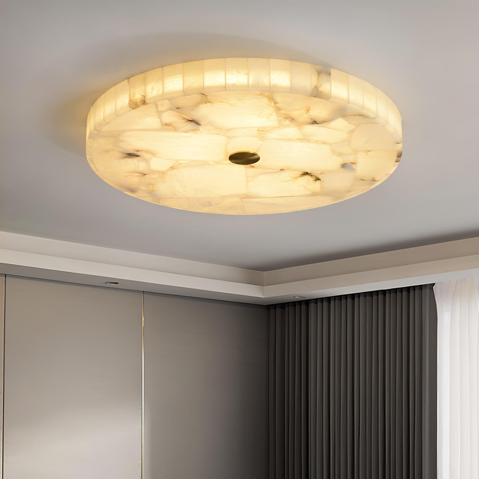 Delya Round Alabaster Ceiling Lamp