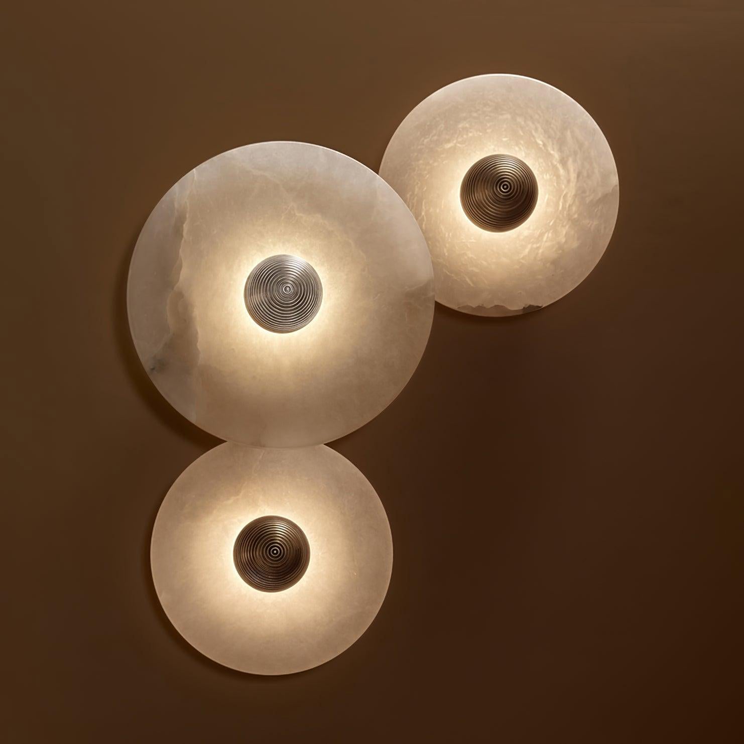 Apollo Round Alabaster Wall Lamp-Neutral Decor