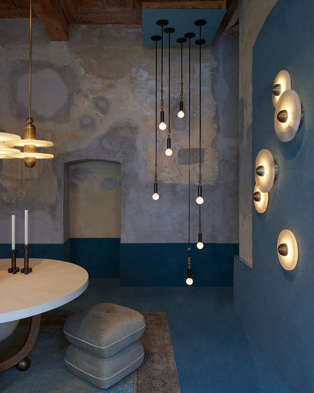 Apollo Round Alabaster Wall Lamp-Neutral Decor