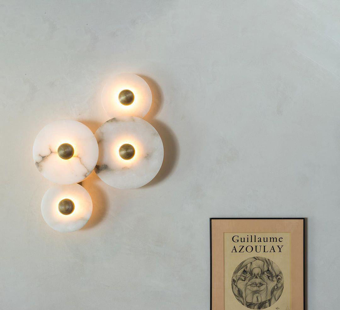 Apollo Round Alabaster Wall Lamp-Neutral Decor