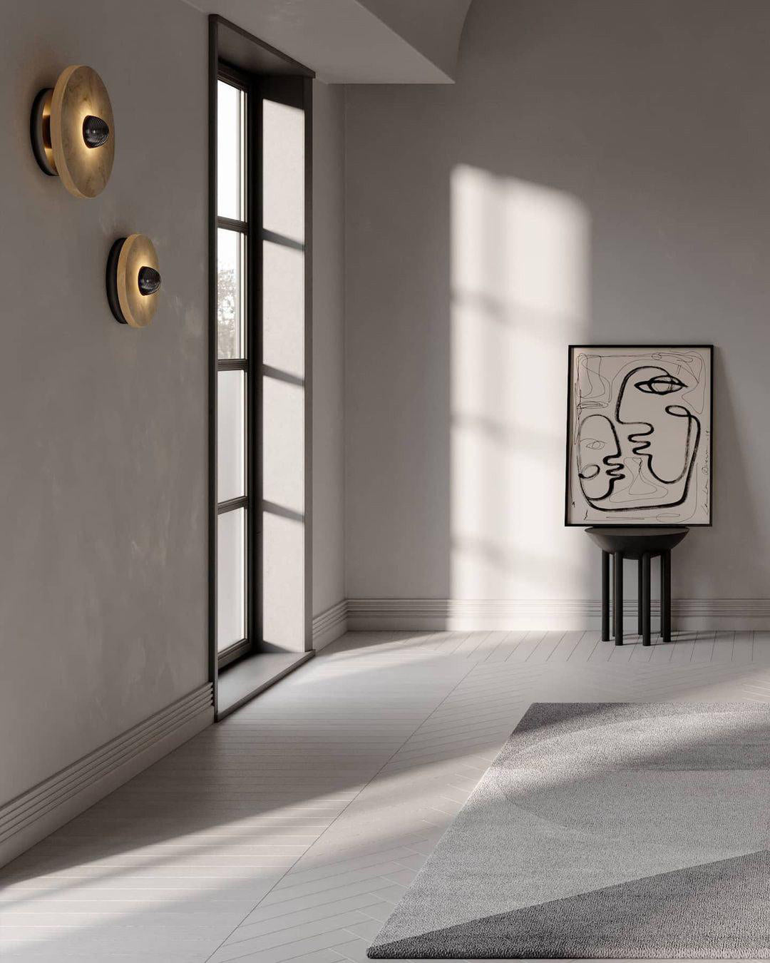 Apollo Round Alabaster Wall Lamp-Neutral Decor
