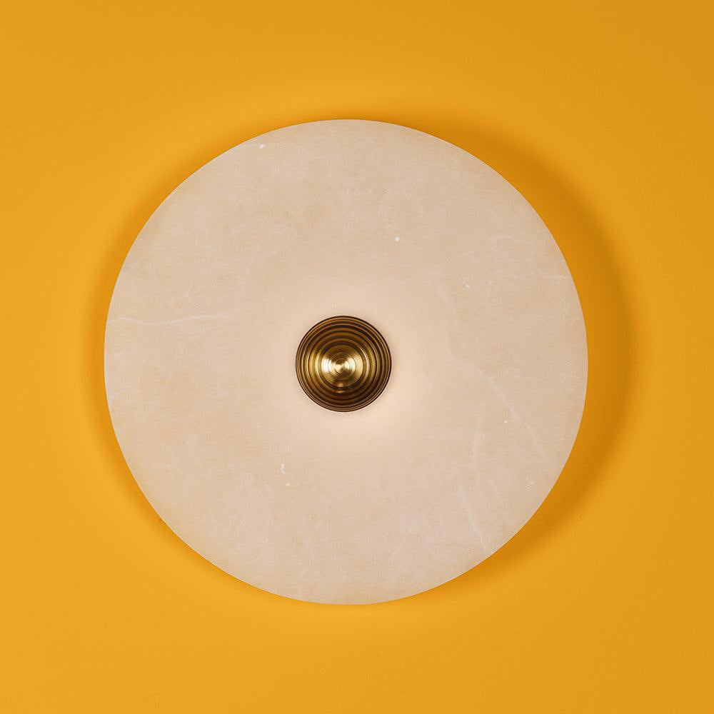 Apollo Round Alabaster Wall Lamp-Neutral Decor