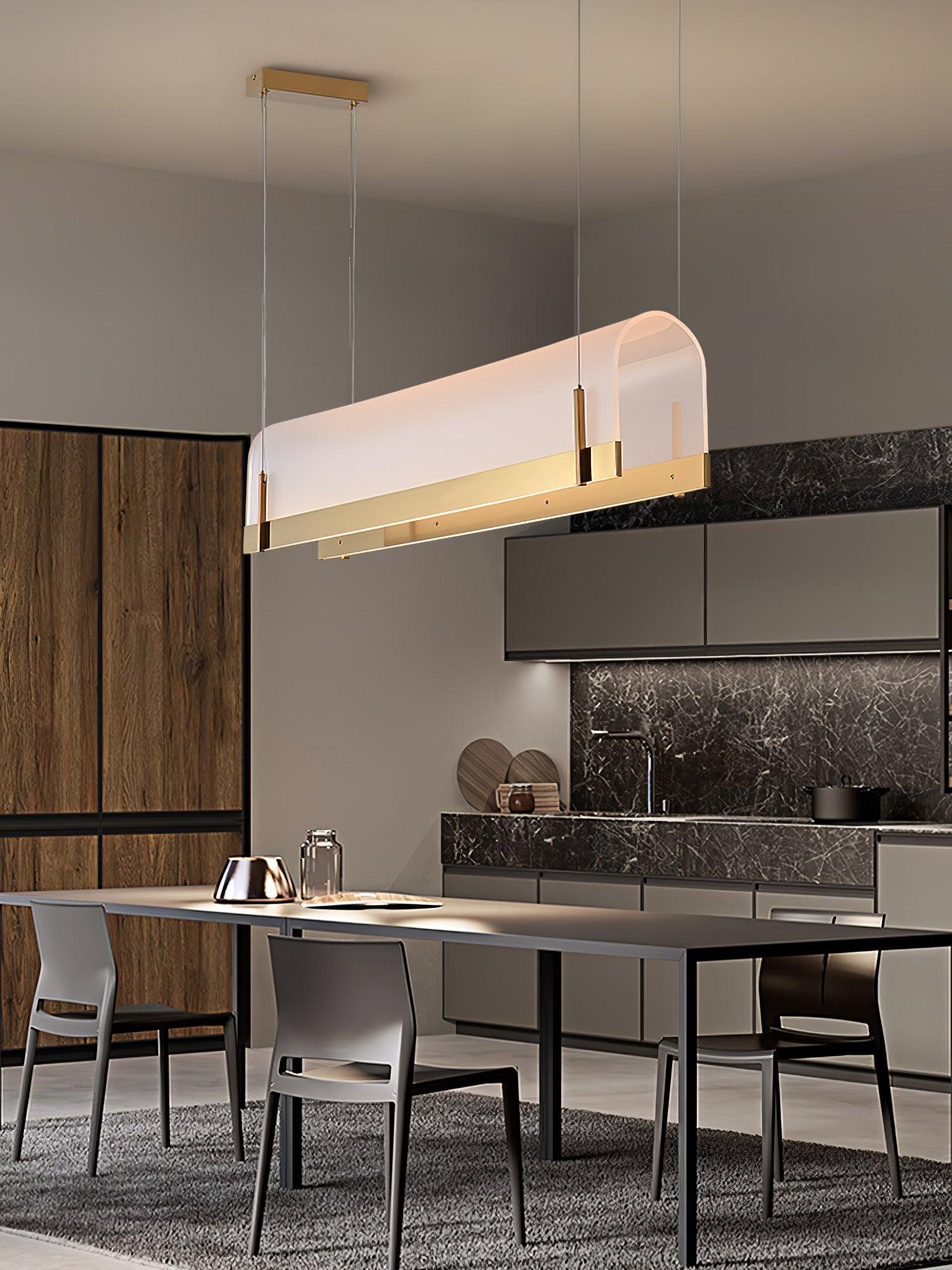 Cevinen Linear Gold Pendant Light-Neutral Decor