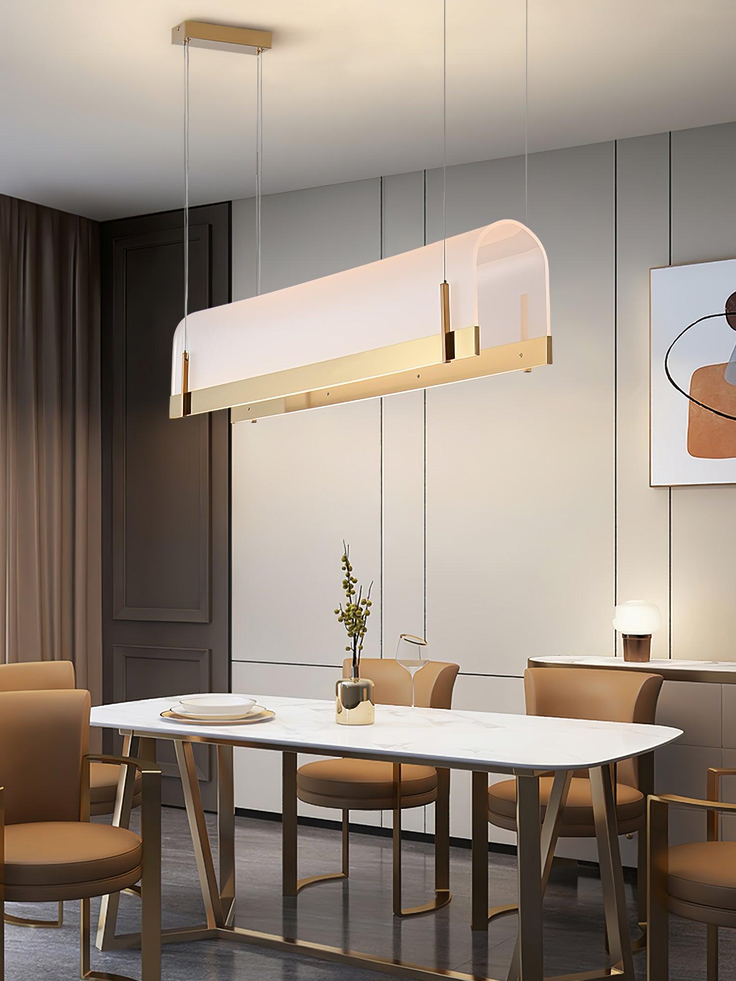 Cevinen Linear Gold Pendant Light-Neutral Decor