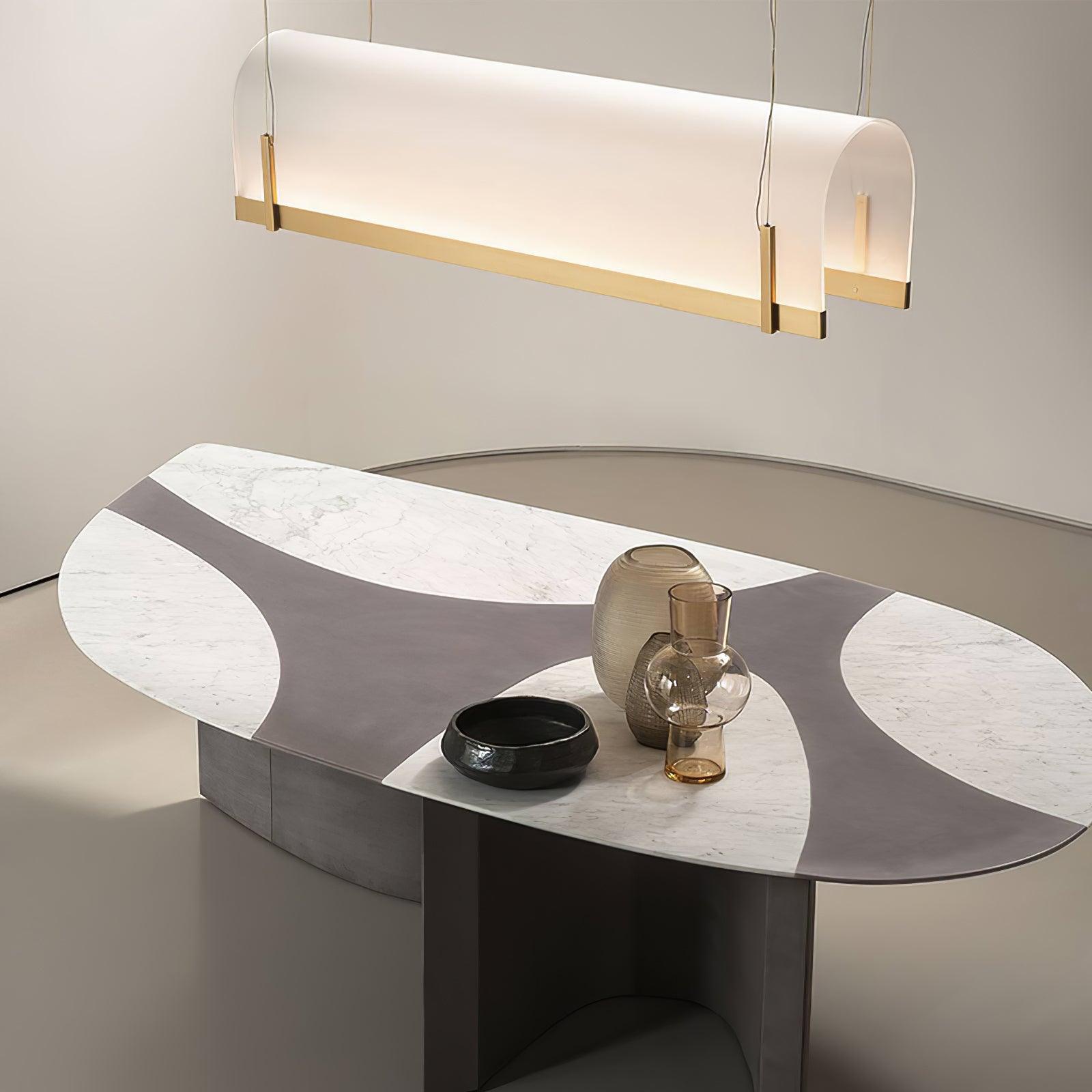 Cevinen Linear Gold Pendant Light-Neutral Decor