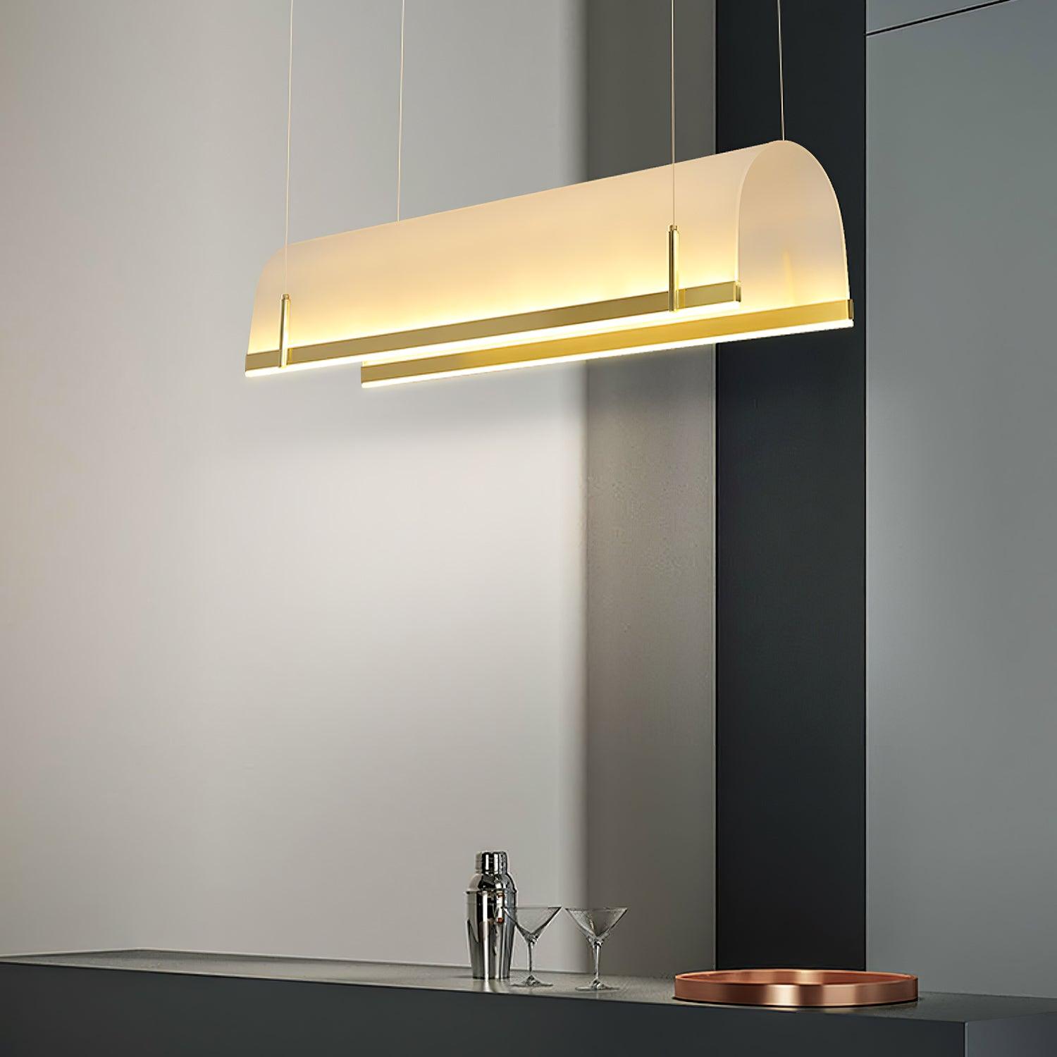 Cevinen Linear Gold Pendant Light-Neutral Decor