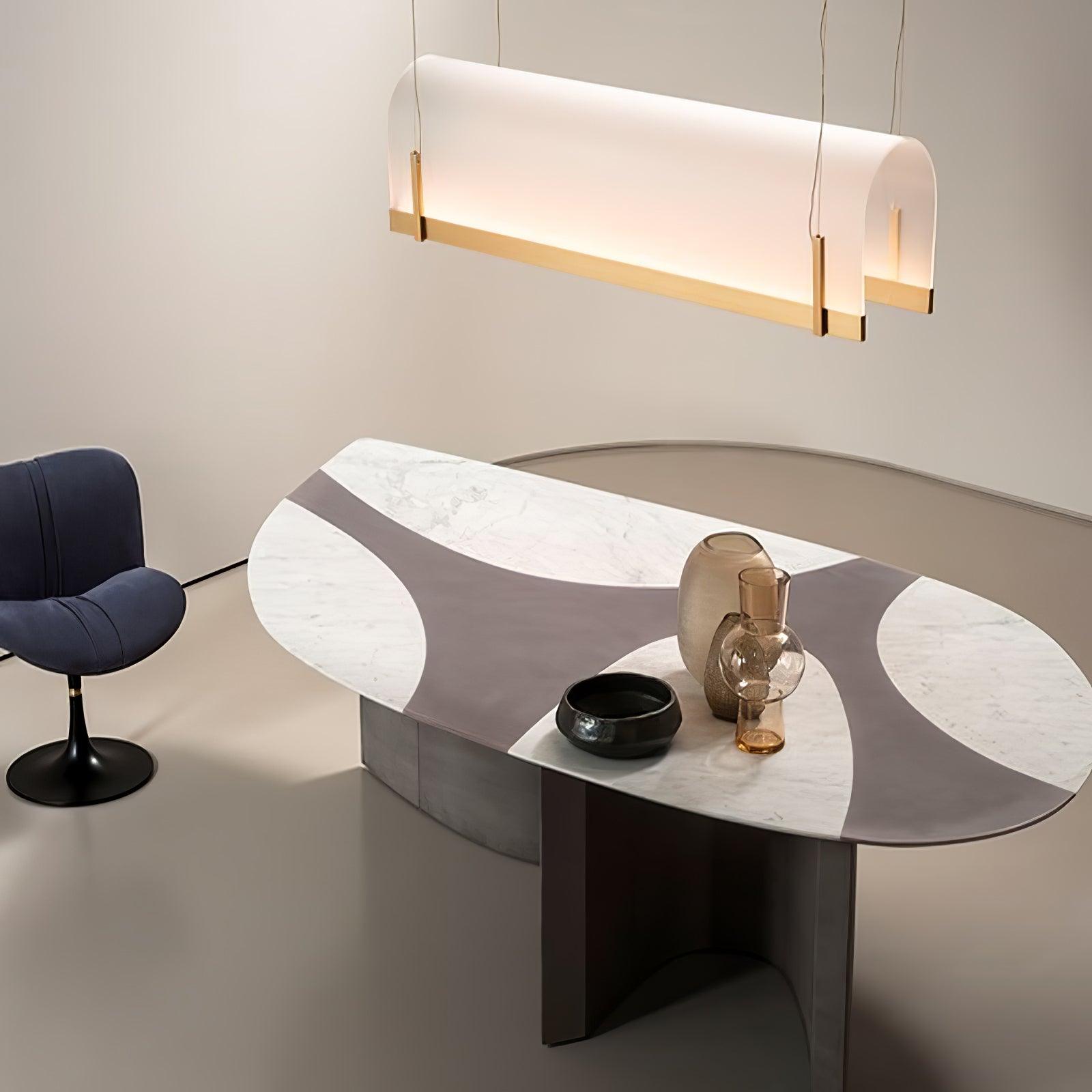 Cevinen Linear Gold Pendant Light-Neutral Decor