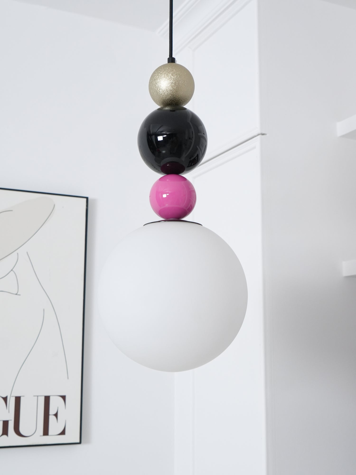 Eshaisra Nordic Art Round Balls Stacking Glass Pendant Lamp-Neutral Decor