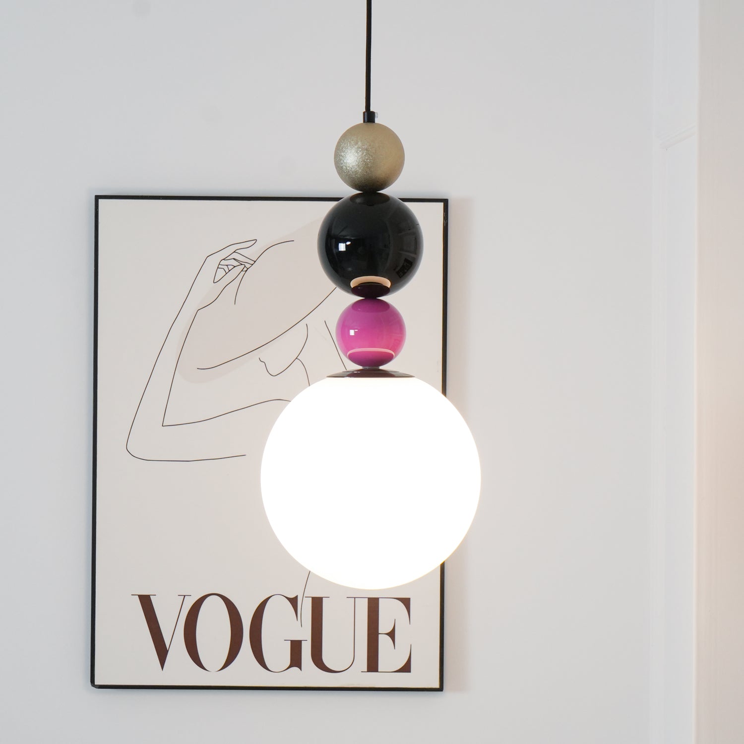 Eshaisra Nordic Art Round Balls Stacking Glass Pendant Lamp-Neutral Decor