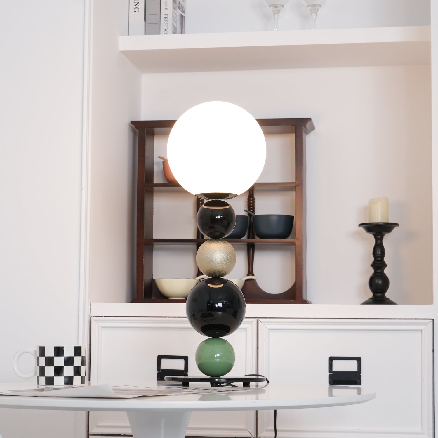 Orbital Balls Stacking Table Lamp-Neutral Decor