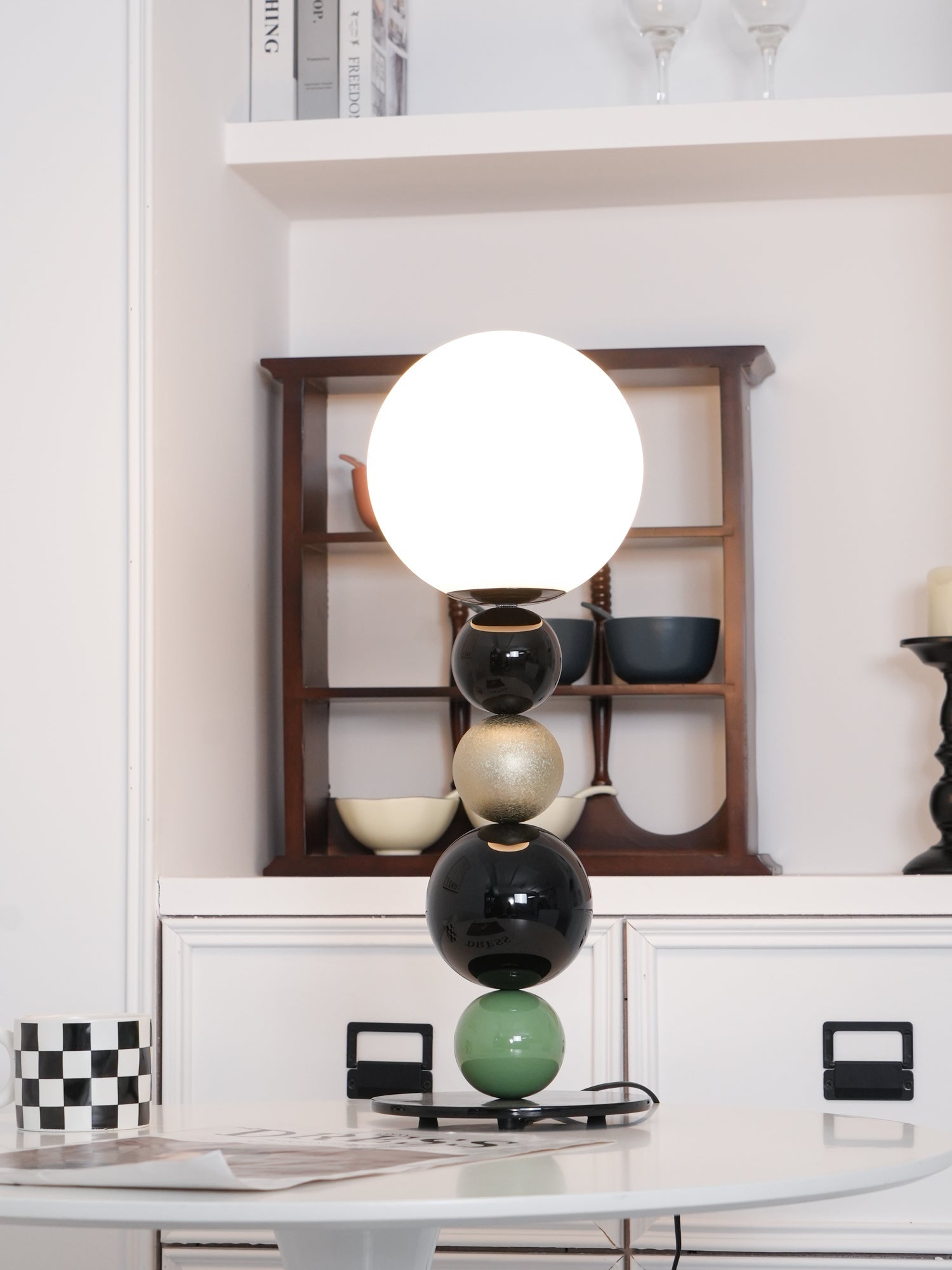 Orbital Balls Stacking Table Lamp-Neutral Decor