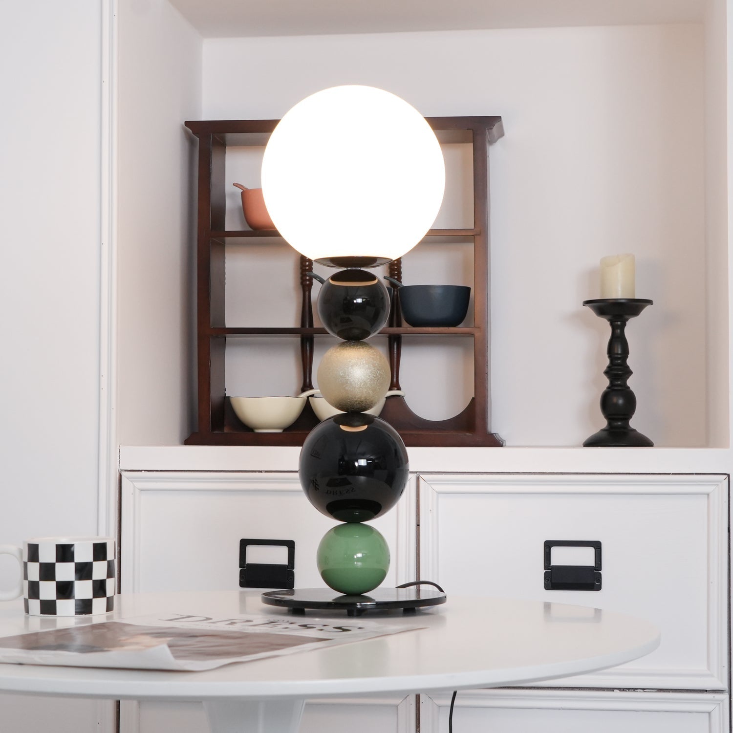 Orbital Balls Stacking Table Lamp-Neutral Decor