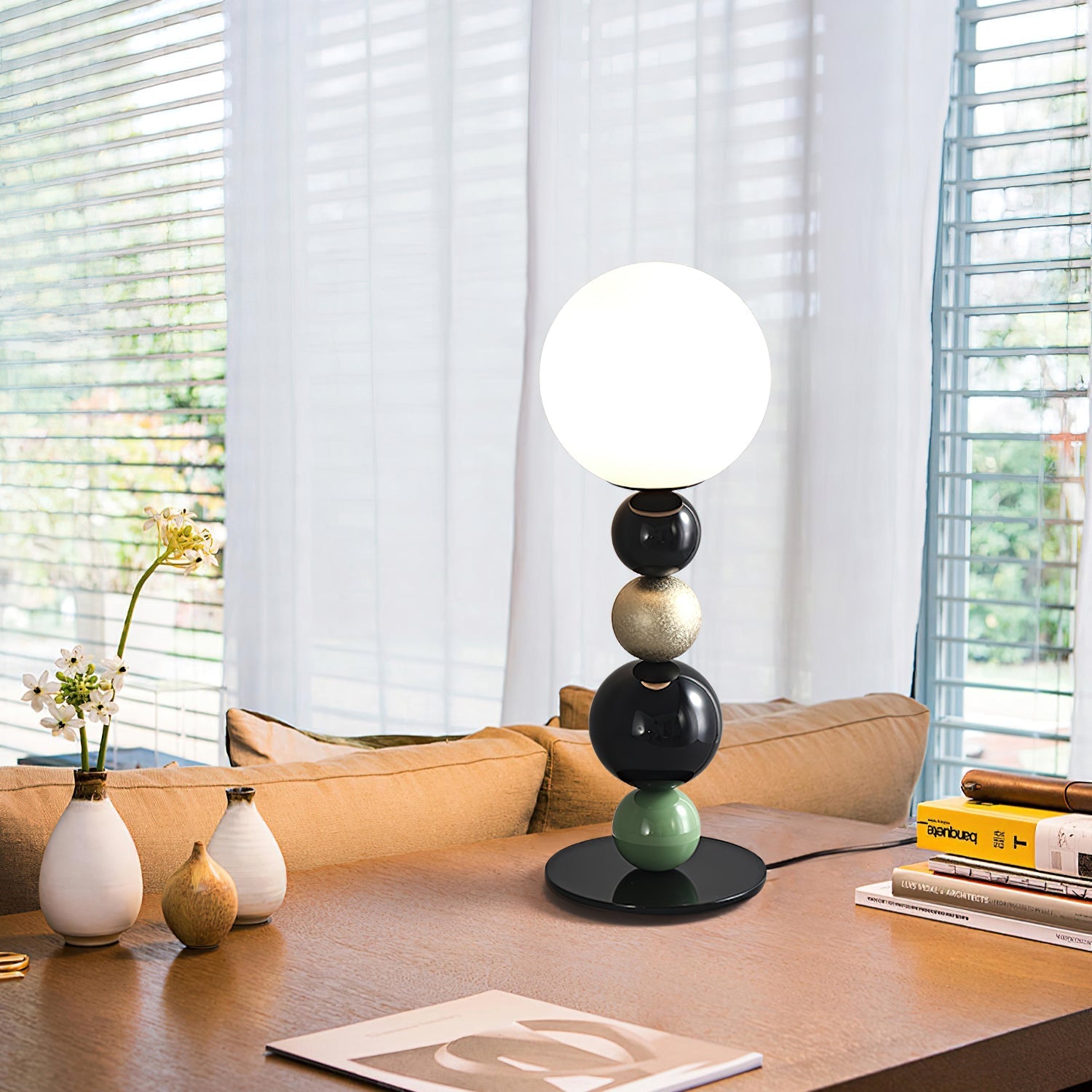 Orbital Balls Stacking Table Lamp-Neutral Decor