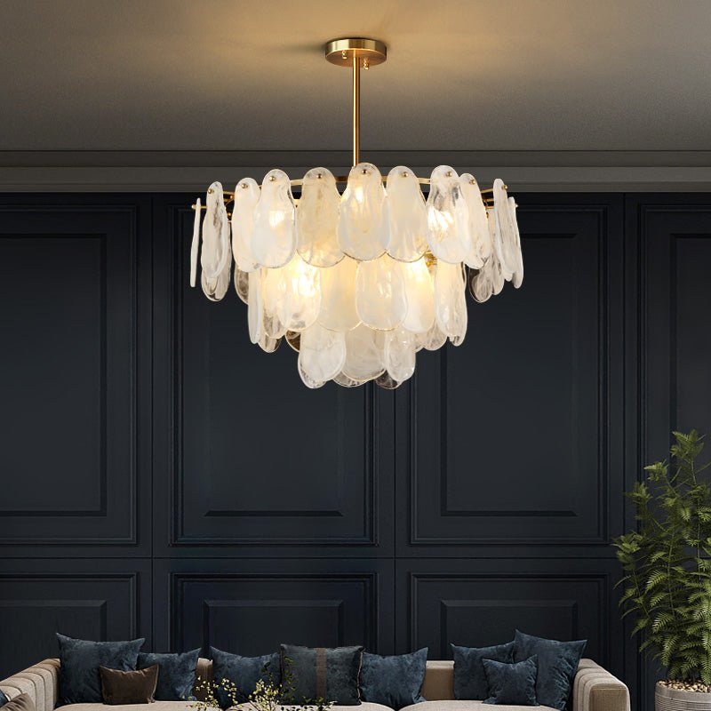 Dren Postmodern Luxury Round Cloud Glass Chandelier-Neutral Decor