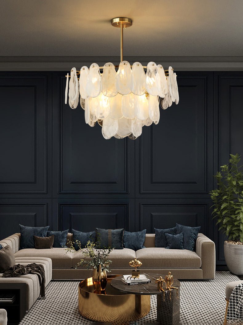 Dren Postmodern Luxury Round Cloud Glass Chandelier-Neutral Decor