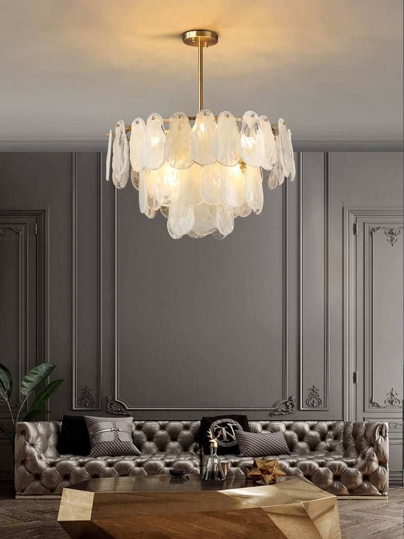 Dren Postmodern Luxury Round Cloud Glass Chandelier-Neutral Decor