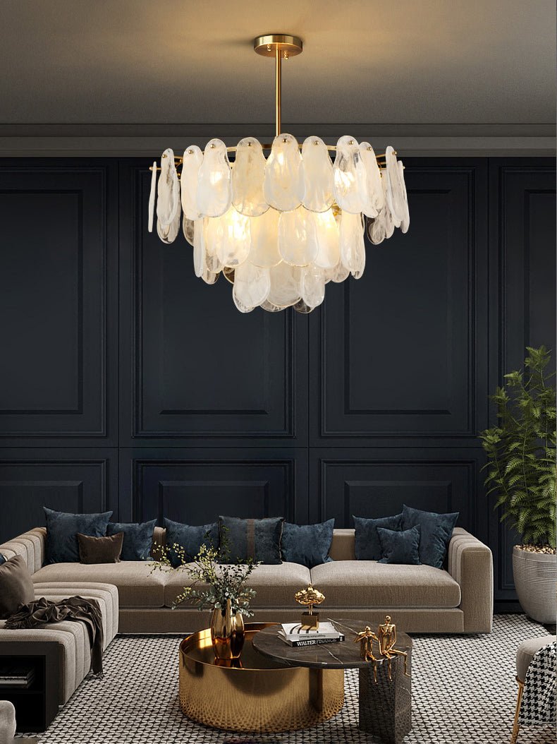 Dren Postmodern Luxury Round Cloud Glass Chandelier-Neutral Decor