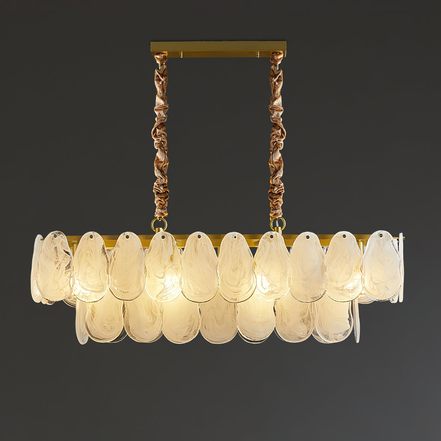 Dren Postmodern Luxury Round Cloud Glass Chandelier-Neutral Decor