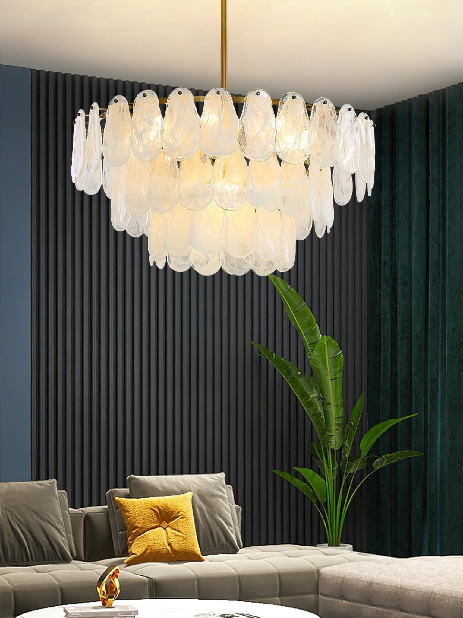 Dren Postmodern Luxury Round Cloud Glass Chandelier-Neutral Decor