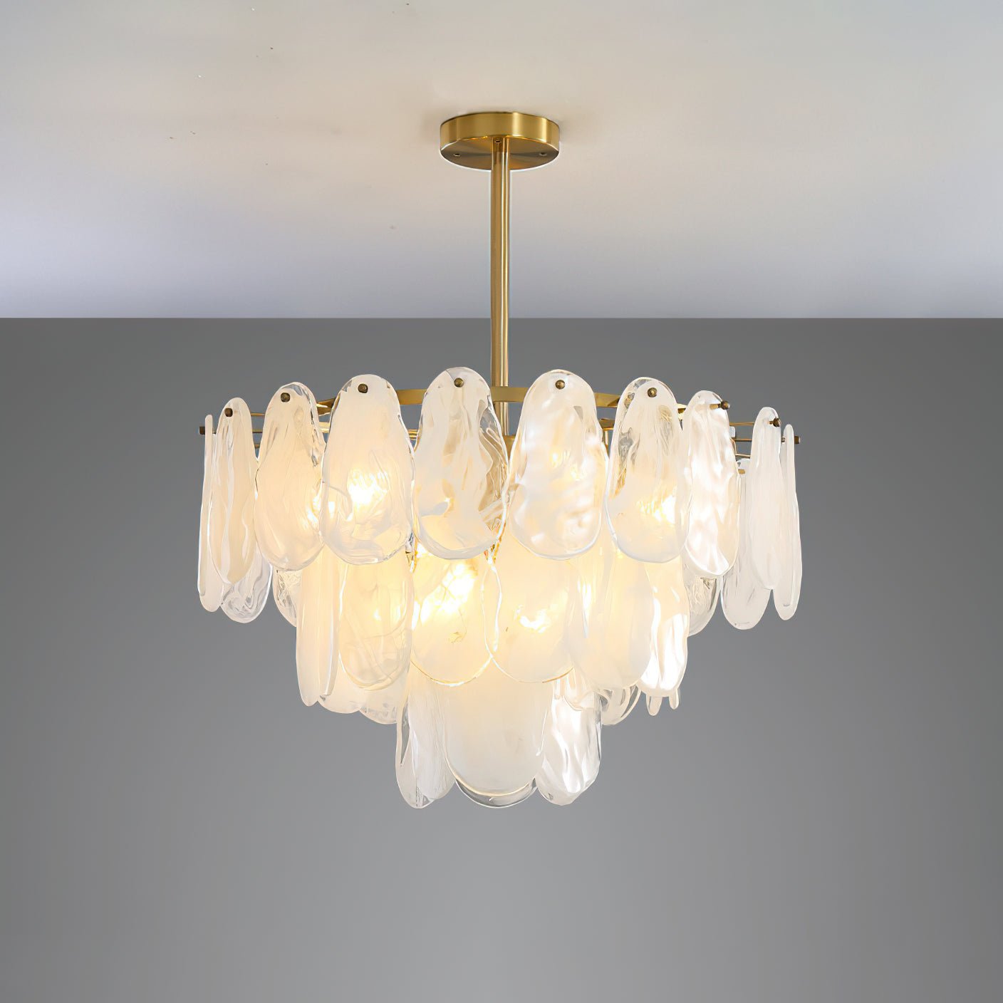 Dren Postmodern Luxury Round Cloud Glass Chandelier-Neutral Decor