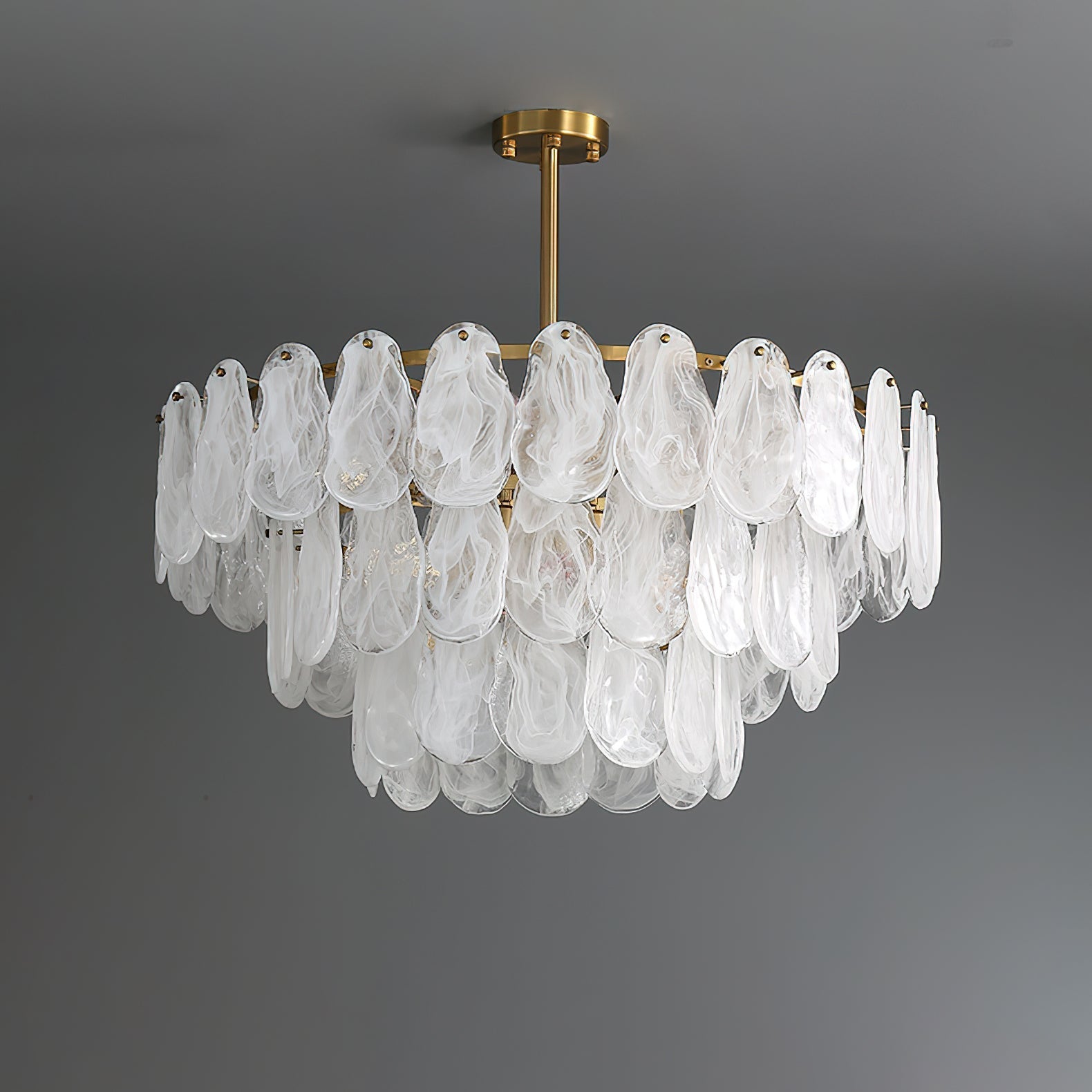Dren Postmodern Luxury Round Cloud Glass Chandelier-Neutral Decor