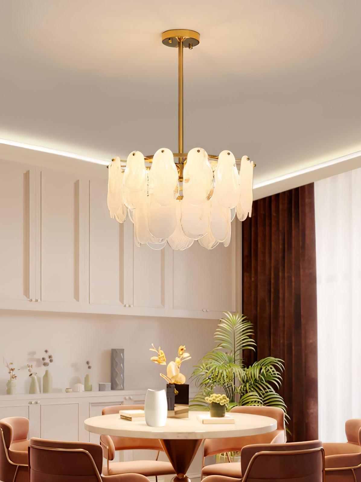 Dren Postmodern Luxury Round Cloud Glass Chandelier-Neutral Decor