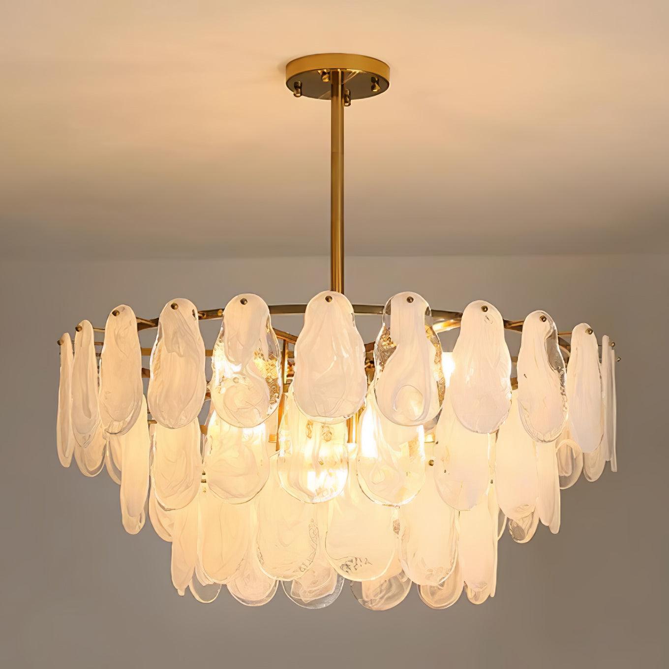 Dren Postmodern Luxury Round Cloud Glass Chandelier-Neutral Decor
