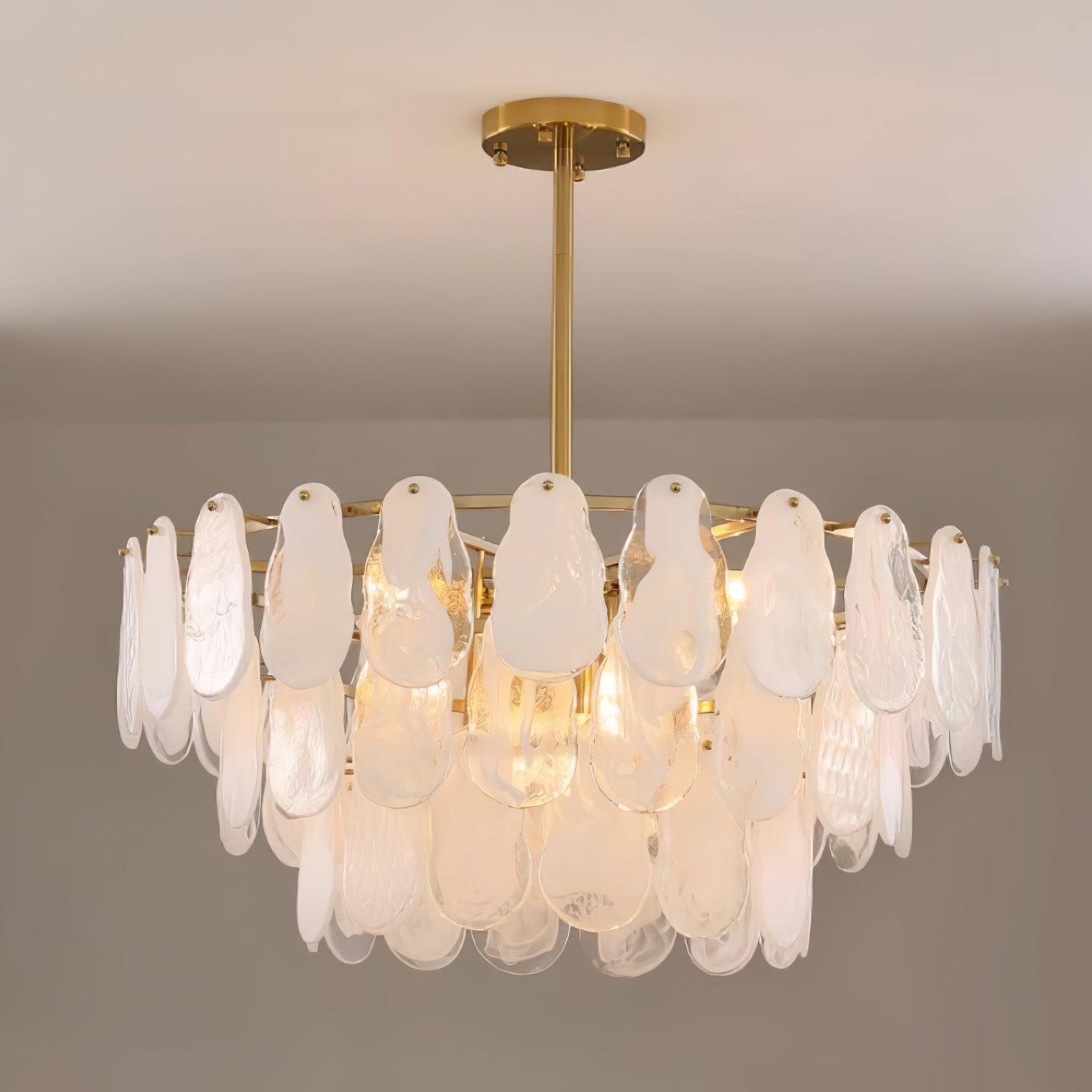 Dren Postmodern Luxury Round Cloud Glass Chandelier-Neutral Decor