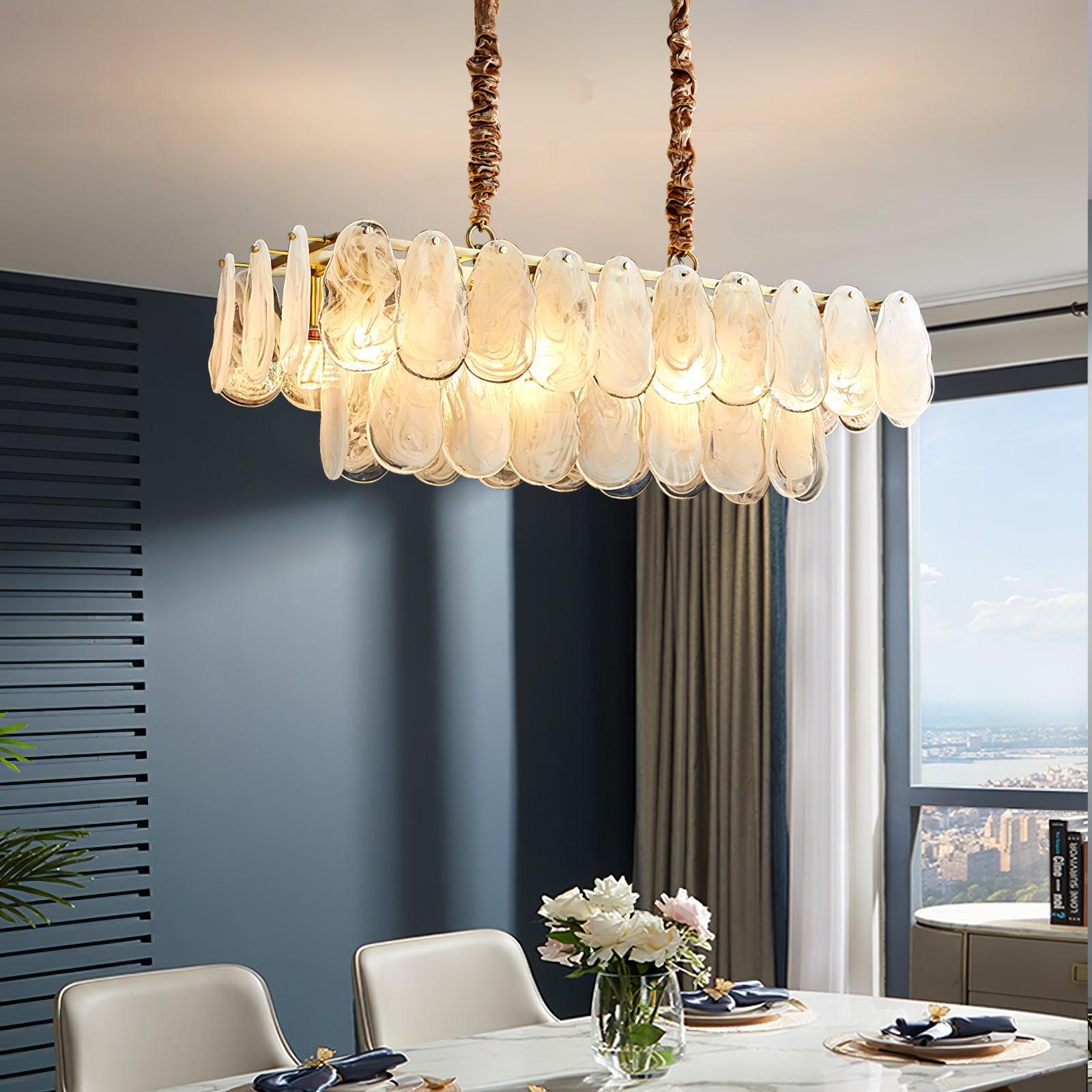 Dren Postmodern Luxury Round Cloud Glass Chandelier-Neutral Decor