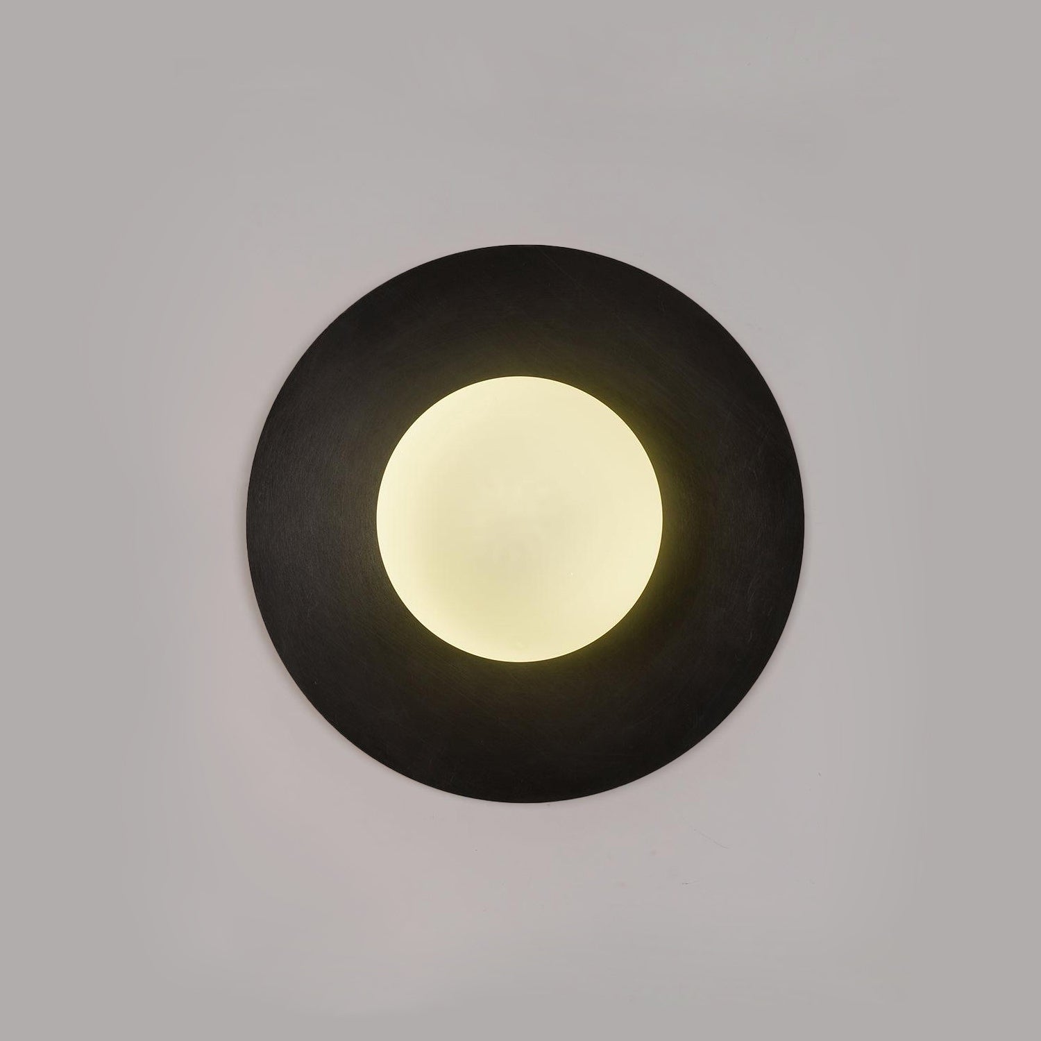 Elem Modern Minimalist Round Art Brass Glass Wall Lamp-Neutral Decor