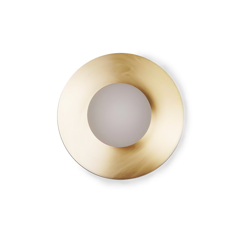 Elem Modern Minimalist Round Art Brass Glass Wall Lamp-Neutral Decor